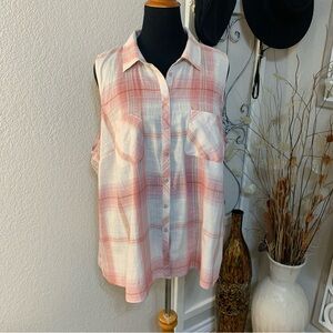 Maurices sleeveless, tunic long, top shirt blouse,pastel colors sz 3X